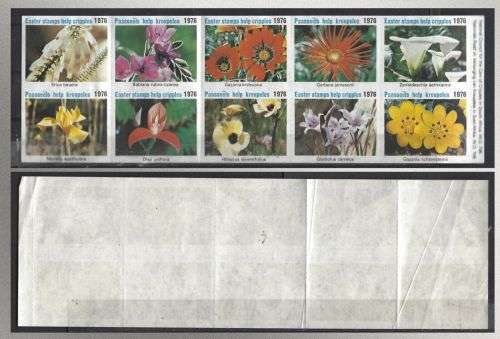 South Africa 1976 Cinderella Charity Easter Block Stamp Flower Mnh Has Fold 1433