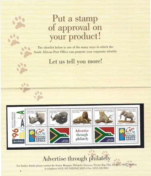 South Africa 1996 Indaba Durban Promoting Advertising Booklet Very Few Issued FDC0222