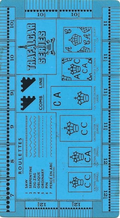 Trafalgar Series Stamp Perforation Gauge 2 Sided Blue Plastic PC0001