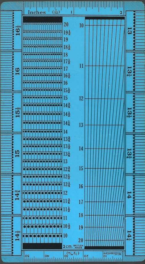 Trafalgar Series Stamp Perforation Gauge 2 Sided Blue Plastic PC0001