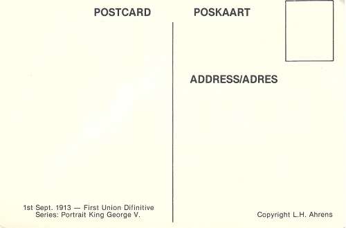 South Africa 1913 1st Union Definitive Set King George V Postcard PC0717