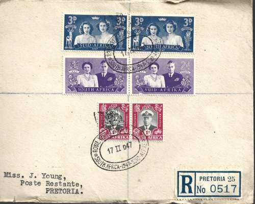 Union Of South Africa 1947 Royal Visit First Day Cover Set Of Pairs FDC0061