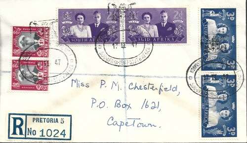 Union Of South Africa 1947 Royal Visit First Day Cover Set Of Pairs FDC0061
