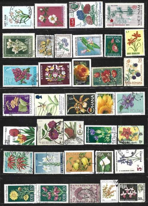 Flowers Thematical Selection of The World MNH and Used PLUS First Day Cover FDC0412