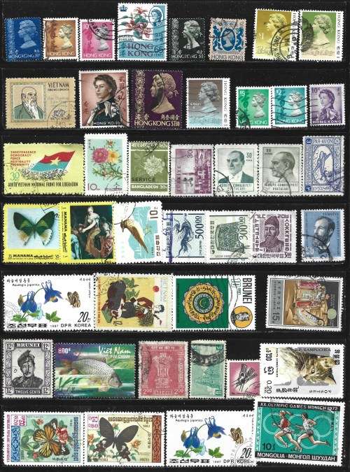 Asia and Middle East Selection Over 300 Complete/Part Used Sets Plus 2 Postal used covers FDC0281