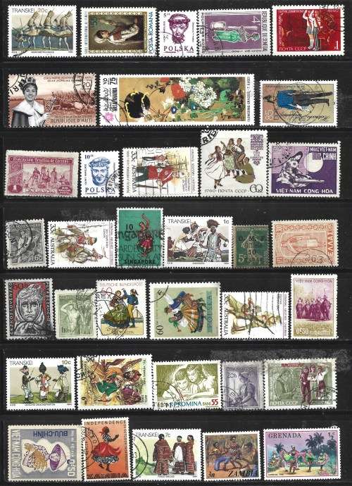 Uniforms and Traditional Costumes Thematical Selection MNH and Used PLUS Post Card Used PC0176