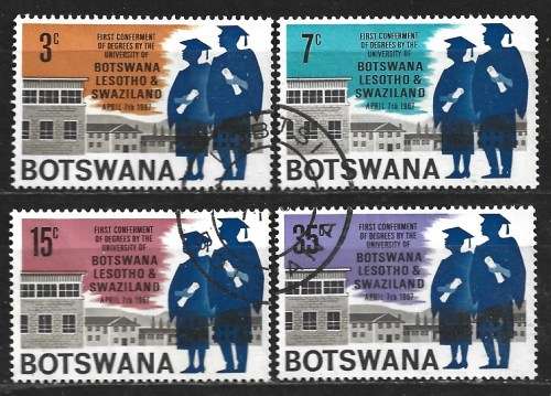 Botswana 1967 University Of Botswana 1St Degrees Sc#33-6 Complete Set VFU 0107