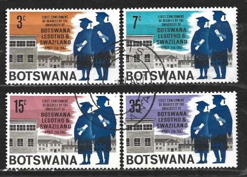 Botswana 1967 University Of Botswana 1St Degrees Sc#33-6 Complete Set VFU 0107