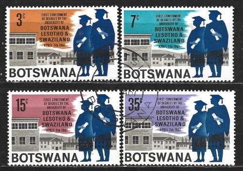 Botswana 1967 University Of Botswana 1St Degrees Sc#33-6 Complete Set VFU 0107