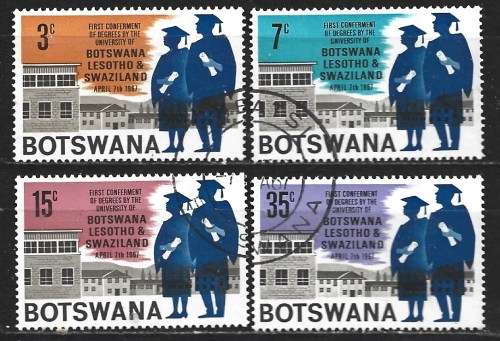 Botswana 1967 University Of Botswana 1St Degrees Sc#33-6 Complete Set VFU 0107