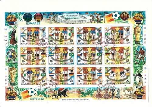 Lesotho 1982 Soccer/Football World Cup Complete Souvenir Folder Sc#363a-f/364 Used LB2