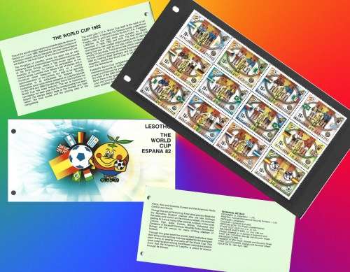 Lesotho 1982 Soccer/Football World Cup Complete Set Folder Pack Sc#363a-f Unmounted Mint FDC0223