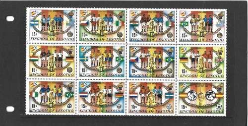 Lesotho 1982 Soccer/Football World Cup Complete Set Folder Pack Sc#363a-f Unmounted Mint FDC0223