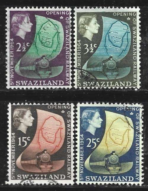 Swaziland 1964 Opening of Swaziland Railroad Sc#111-4 Complet Used Set 1607