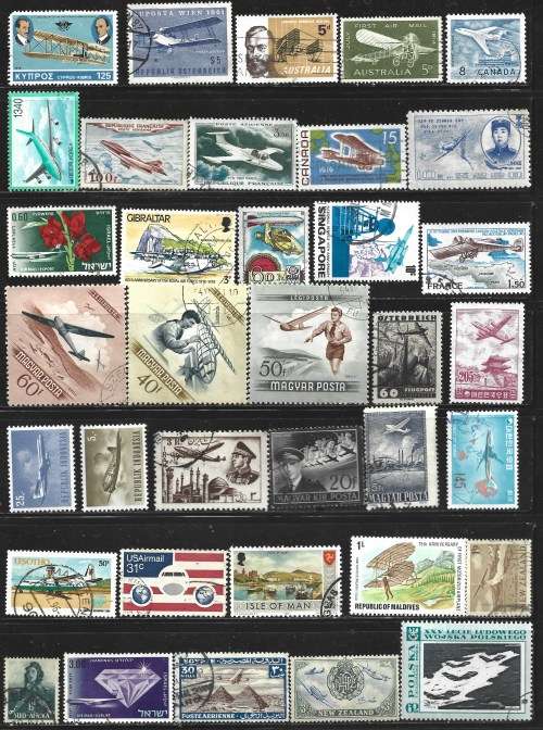 Aircrafts and Aviation Thematical Selection MNH and Used PLUS First Day Cover FDC0303