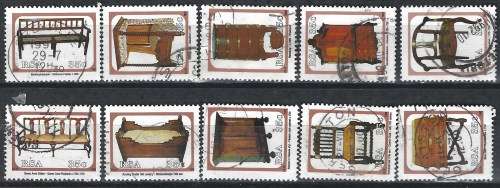 South Africa 1992 Antique Cape Furniture Sc#824-33 Complete Difficult to Get Postal Used Set 0974