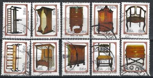 South Africa 1992 Antique Cape Furniture Sc#824-33 Complete Difficult to Get Postal Used Set 0974