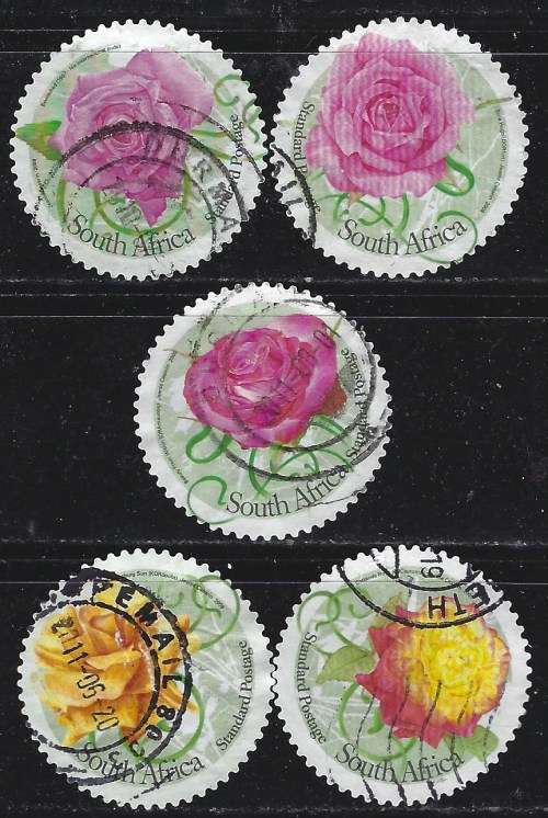 South Africa 2009 Roses Sc#1387-91 Complete Difficult To Get Postal Used 1547