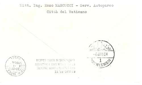 Vatican 1964 Visit Pope Paul VI to Holy Land Complete Vfu Set on First Day Cover Sc#375-8 FDC0403