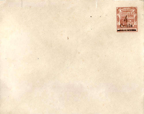 MAURITIUS POSTAL HISTORY - VINTAGE POSTAL STATIONERY PREPAID ENVELOPE MEDIUM UNUSED