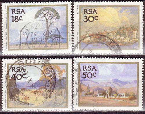 SOUTH AFRICA 1989 PAITING BY PIERNEEF COMPLETE POSTALLY USED SET