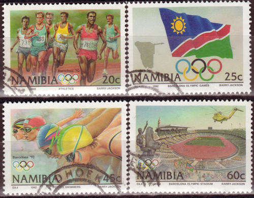 NAMIBIA 1992 SUMMER OLYMPICS BARCELONA COMPLETE POSTALLY USED SET