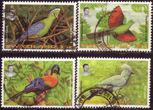 SWAZILAND 1995 LOURIE BIRDS COMPLETE POSTALLY USED SET