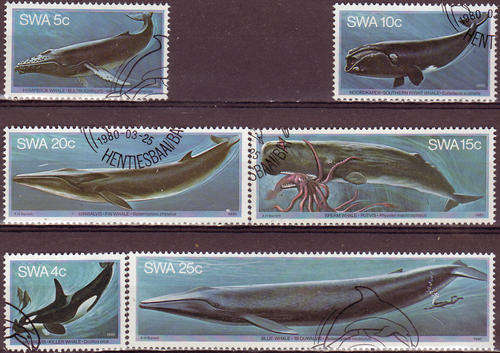South West Africa 1980 Whales 347-52  Complete Cto Used Set 0304