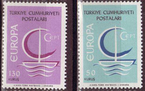 TURKEY 1966 EUROPA COMPLETE UNMOUNTED MINT SET SG#21611-2