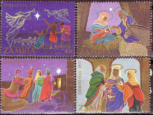 ZAMBIA 1977 CHRISTMAS COMPLETE UNMOUNTED MINT SET SG#271-4