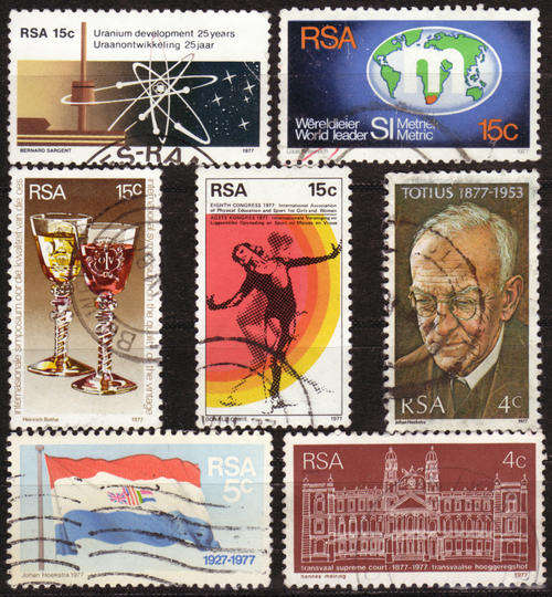 SOUTH AFRICA 1977 ALL POSTALLY USED SINGLE ISSUES FOR 1977