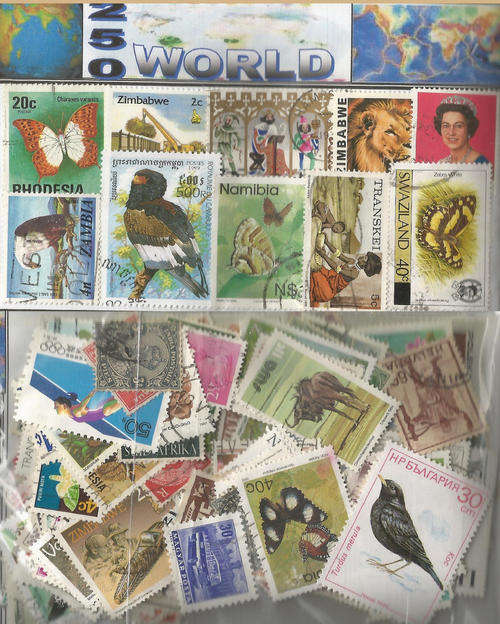 CHARITY STAMP PACKET WORLDWIDE STAMPS 250