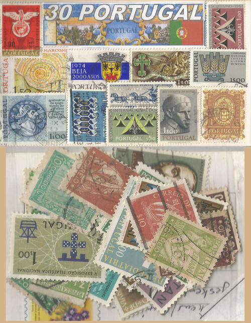 CHARITY STAMP PACKET PORTUGAL 30 STAMPS USED