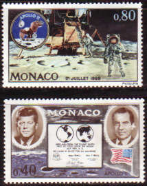 MONACO 1970 APOLLO II SPACE UNMOUNTED MINT #772-3 COMPLETE SET