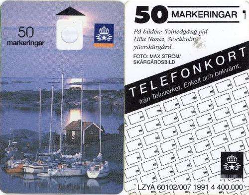 SWEDEN M50- 1991  TELEPHONE CALLER CARD MAX STROM PHOTOGRAPH