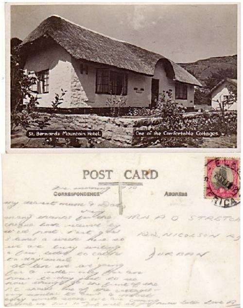 VINTAGE PICTURE POSTCARD "ST. BERNARD'S MOUNTAIN HOTEL - One of the Comfortable Cottages.