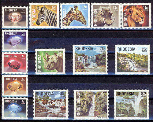 RHODESIA 4th DEFINITIVE SERIES COMPLETE UNMOUNTED MINT SET #318-332