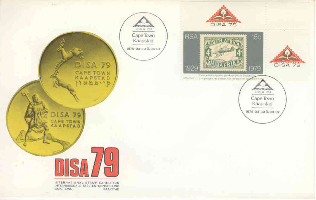SOUTH AFRICA 1979 DISA 79 INTERNATIONAL with label STAMP EXHIBITION CAPE TOWN 30/3 - 7/4/1979