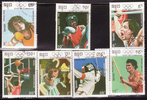 CAMBODIA 1990 SG#1061-67 OLYMPICS BARCELONA COMPLETE CTO USED SET