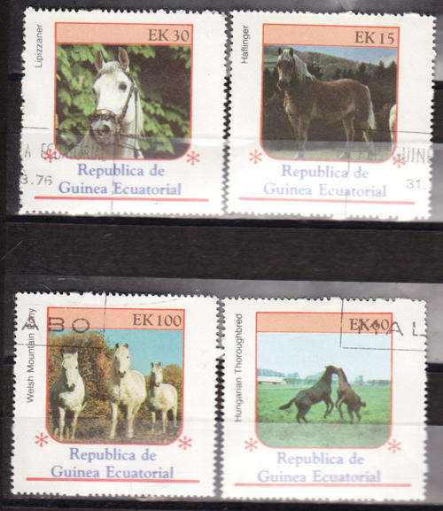 HORSES REP. GUINEA ECUATORIAL 1978 USED