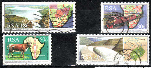 SOUTH AFRICA 1990 CO-OPERATION IN SOUTHERN AFRICA COMPLETE POSTALLY USED SET