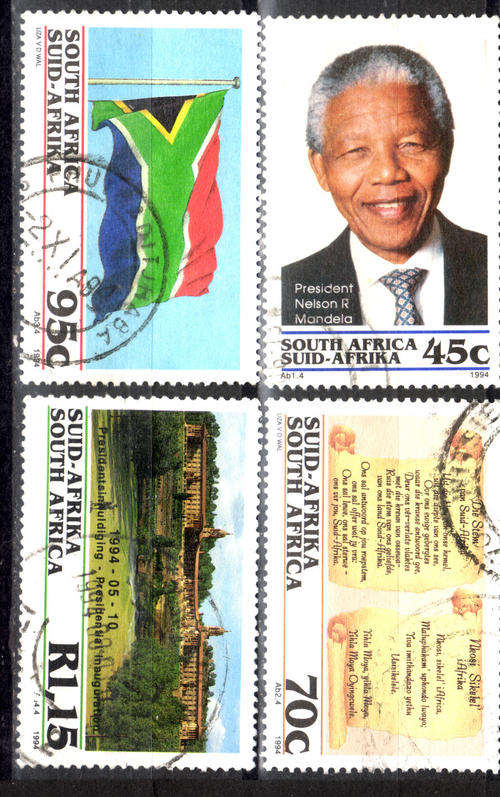 SOUTH AFRICA - 1994 NELSON MANDELA PRESIDENTIAL INAUGURATION COMPLETE POSTALLY USED SET