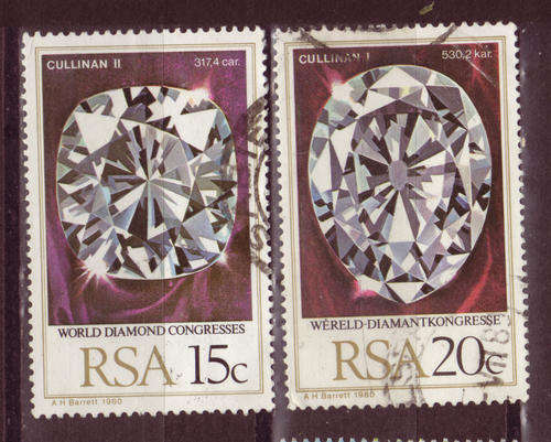 SOUTH AFRICA 1980 WORLD DIAMOND CONGRESS COMPLETE POSTALLY USED SET