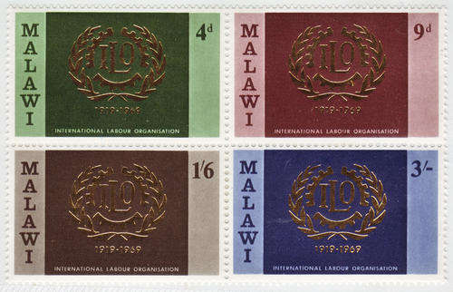 MALAWI - 1969 INTERNATIONAL LABOUR ORGANISATION BLOCK UNMOUNTED MINT #324/27