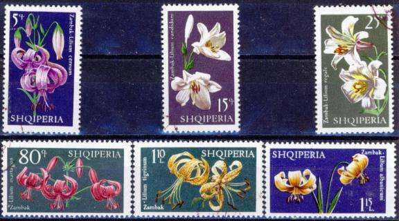 FLOWERS ALBANIA LILIES sg# 1367-72 COMPLETE USED SET