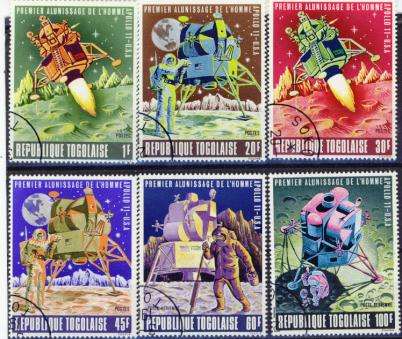 TOGO 1961 SPACE MAN ON THE MOON SG#644-649 COMPLETE CTO USED SET