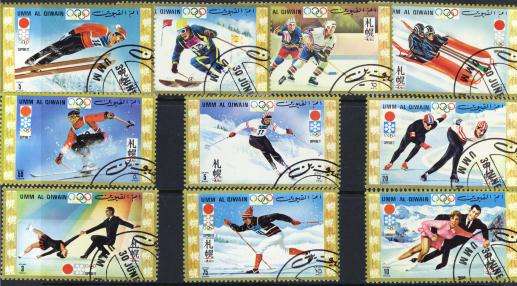 UMM AL QIWAIN 1972 SPORT WINTER OLYMPICS COMPLETE SET CTO USED
