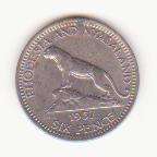 Rhodesia nyasaland 1957 sixpence
