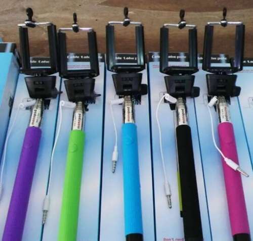 Selfie Stick with adjustable holder "black, purple, and red" "Local Stock"