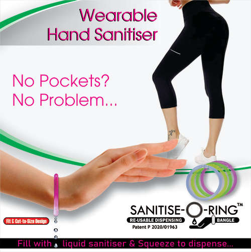 4 x Sanitise-O-Rings - The gym is open! Have sanitiser with you when you work out!